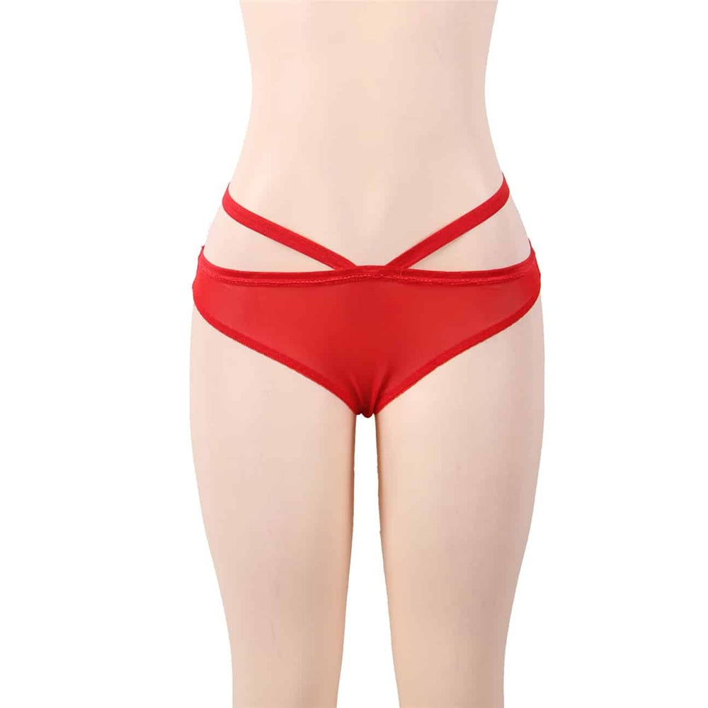 Hot Red Flyaway Chemise with Thong - image 5