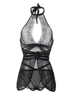 Plus Size Adore Me Black Chemise with Thong