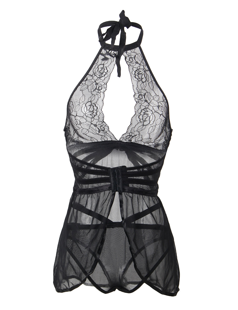 Plus Size Adore Me Black Chemise with Thong