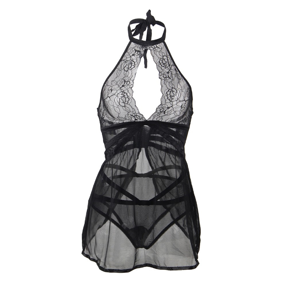Plus Size Adore Me Black Chemise with Thong - image 5