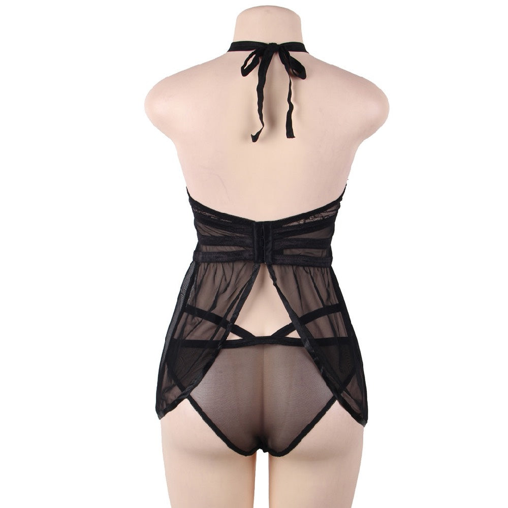 Plus Size Adore Me Black Chemise with Thong - image 9
