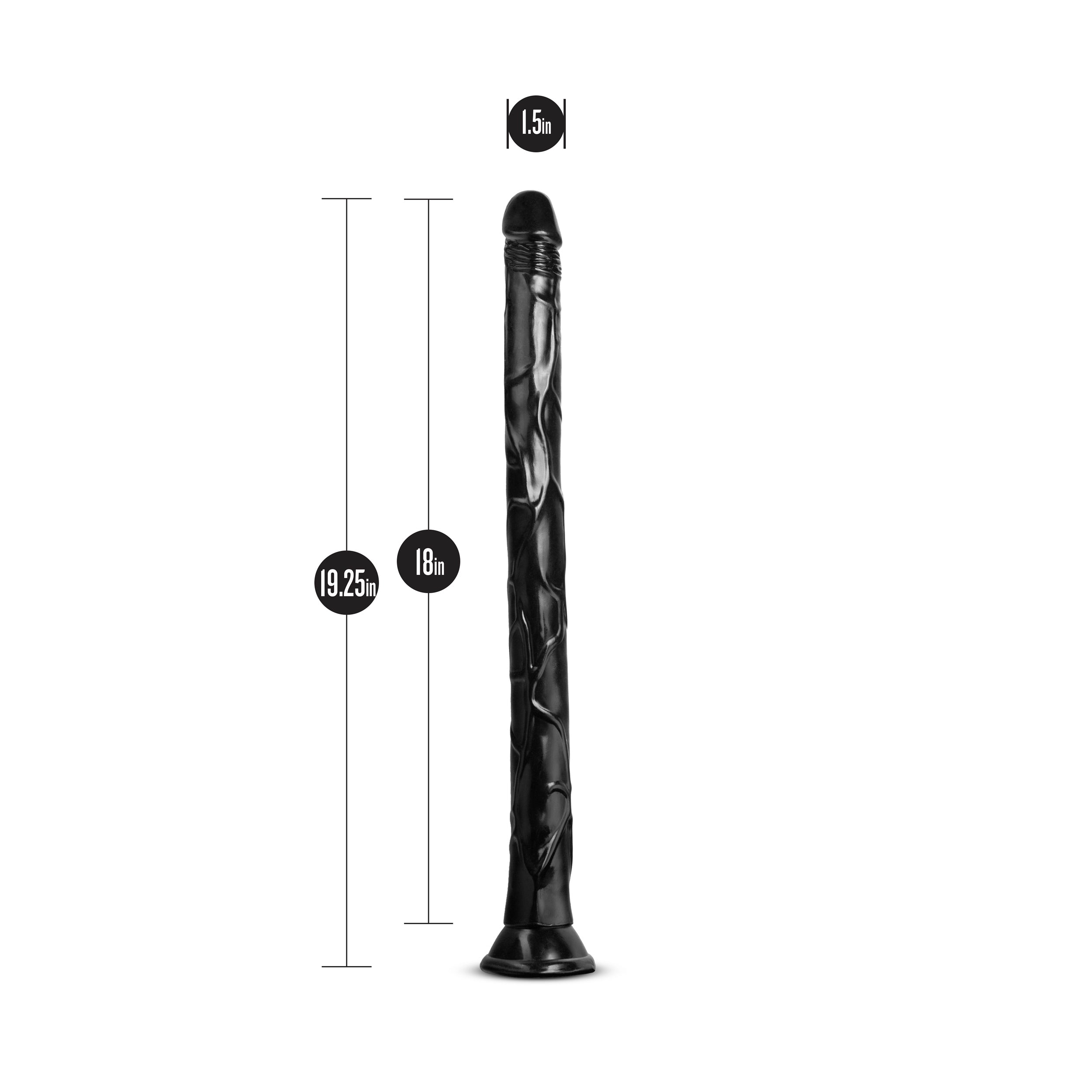 Jet Black Mamba Long Dildo 19 inch Δευτερεύουσα εικόνα προϊόντος