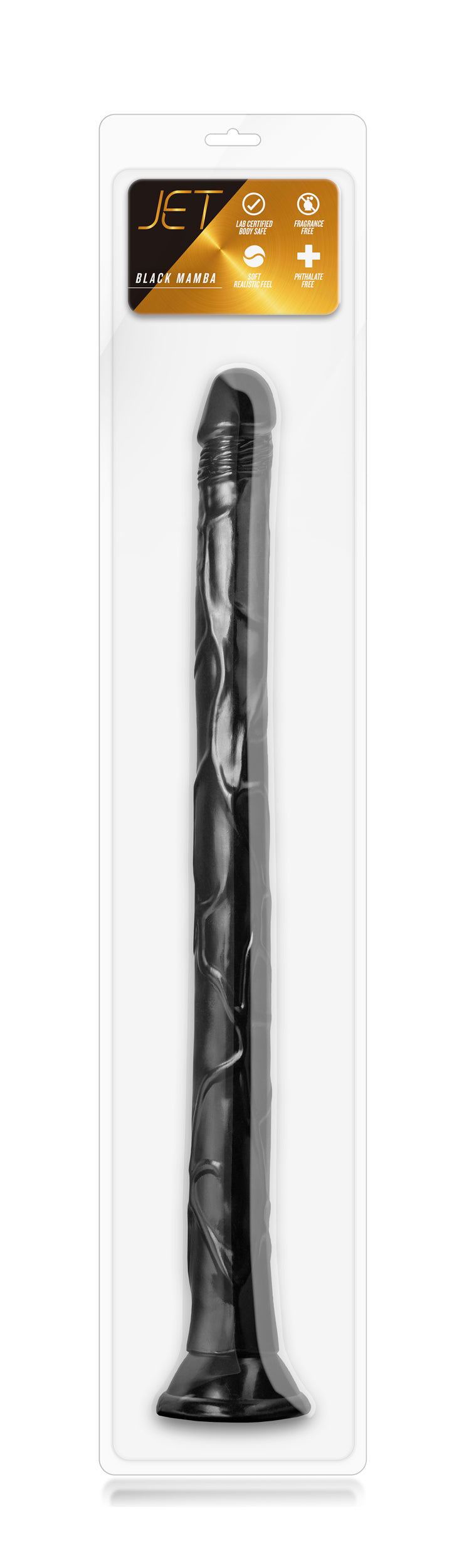 Jet Black Mamba Long Dildo 19 inch