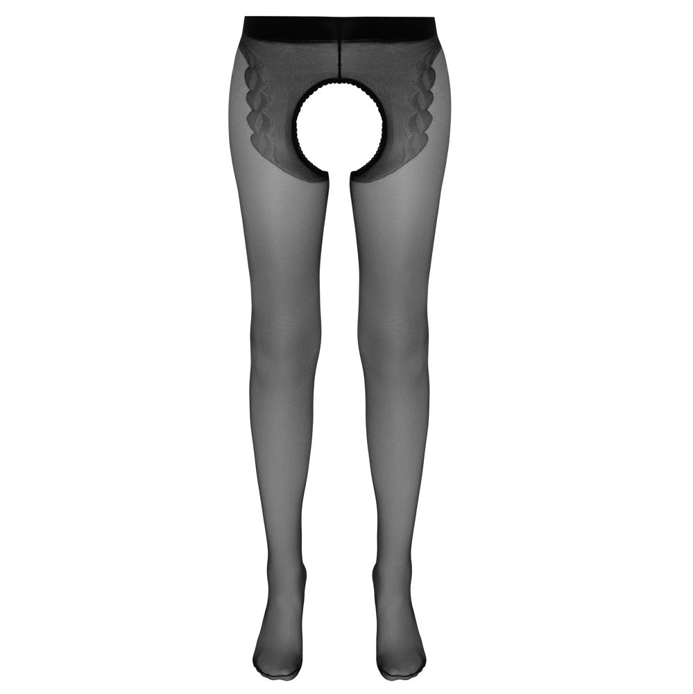 Crotchless Tights with Red Seam