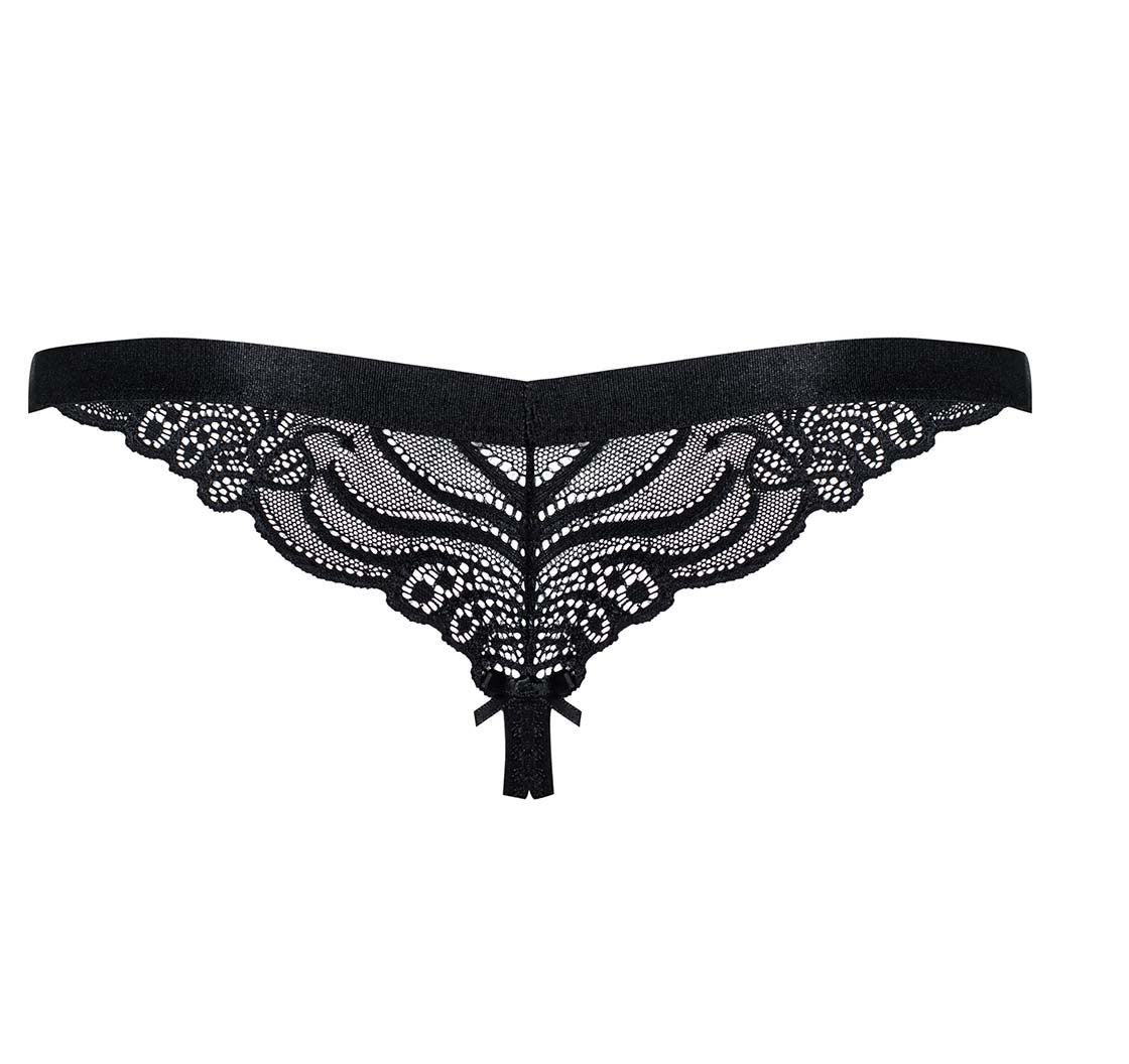 Obsessive Spicy Crotchless Thong Black - image 6