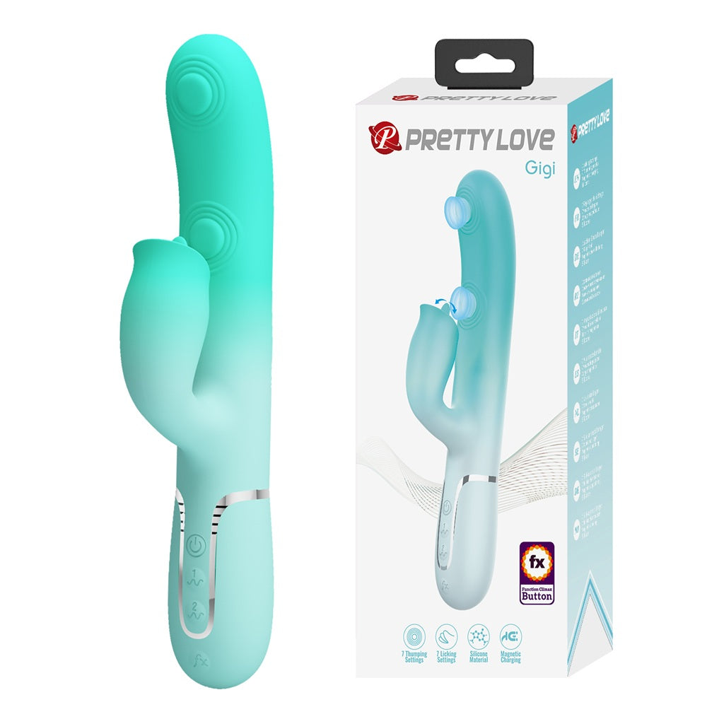 PRETTY LOVE GIGI Thumping and Licking vibrator Κύρια εικόνα προϊόντος