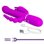PRETTY LOVE Cammy Trible pleasure vibrator with Anal Beads Pink - image 4