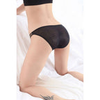 Black Embroidered Butterfly Thong - image 2