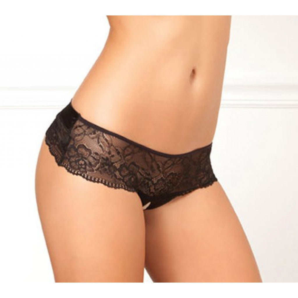 Black Lace Panty with Bow Back Δευτερεύουσα εικόνα προϊόντος