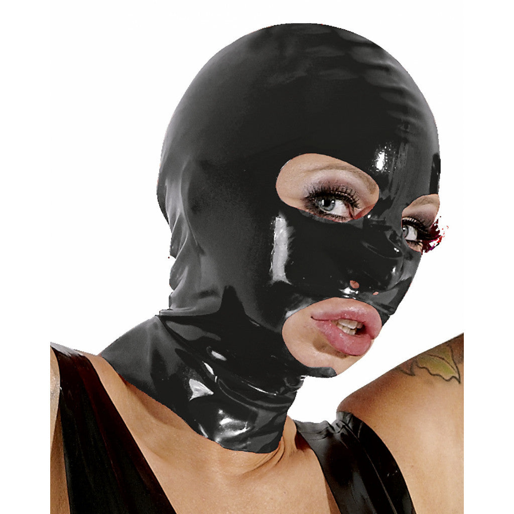 Black Latex head mask Main image