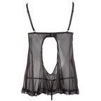 Black Ruffled Babydoll with matching string - image 4