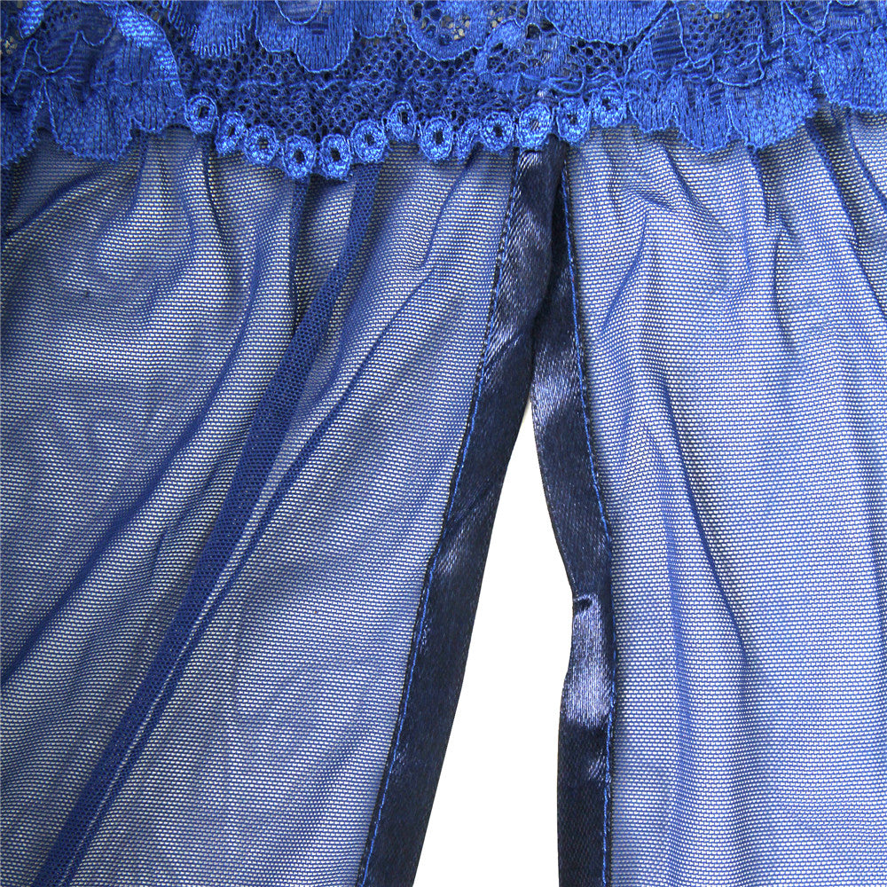 Blue Mesh Chemise with String - image 9