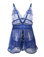 Blue Mesh Chemise with String