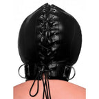 Bondage Hood with Posture Collar and Zippers - image 4