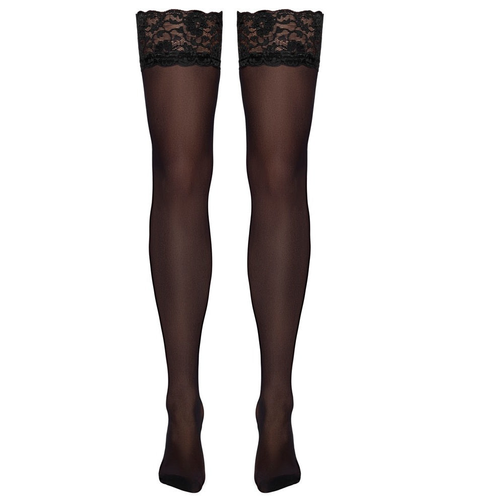 Cottelli elegant suspender black stockings