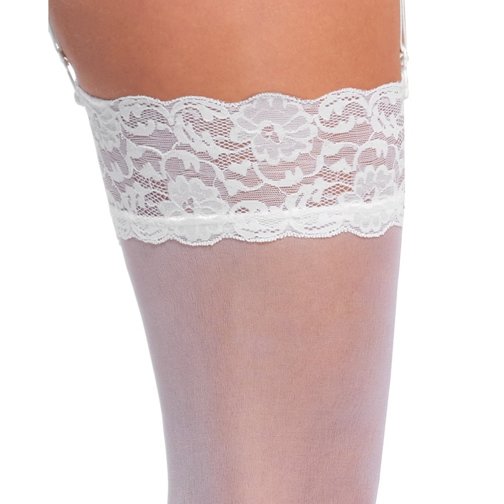 Cottelli elegant suspender white stockings