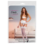 Cottelli elegant suspender white stockings