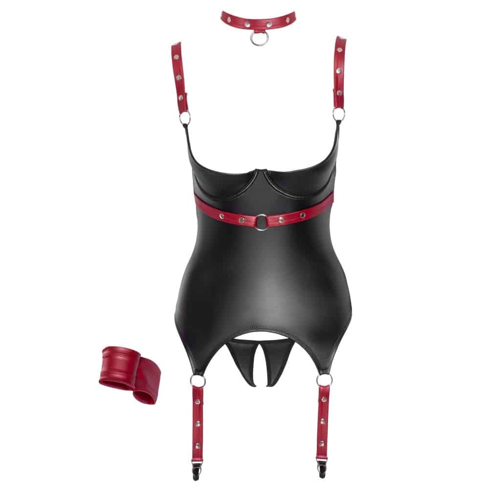 Crotchless basque and string in matte look Κύρια εικόνα προϊόντος