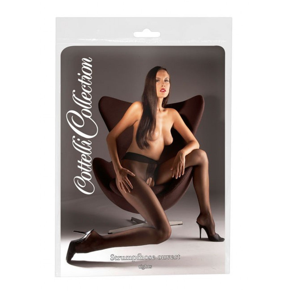 Crotchless Tights with Satin Shine - image 2