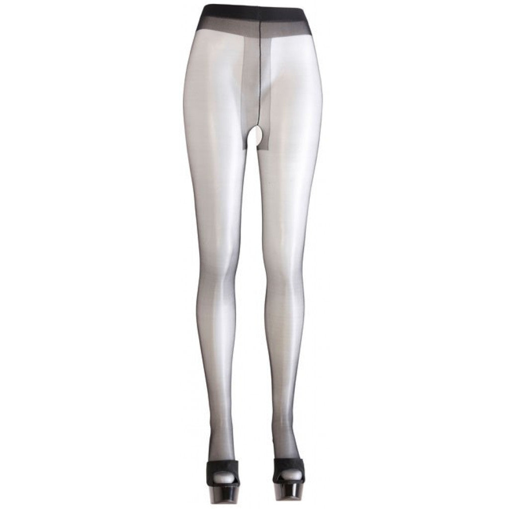 Crotchless Tights with Satin Shine