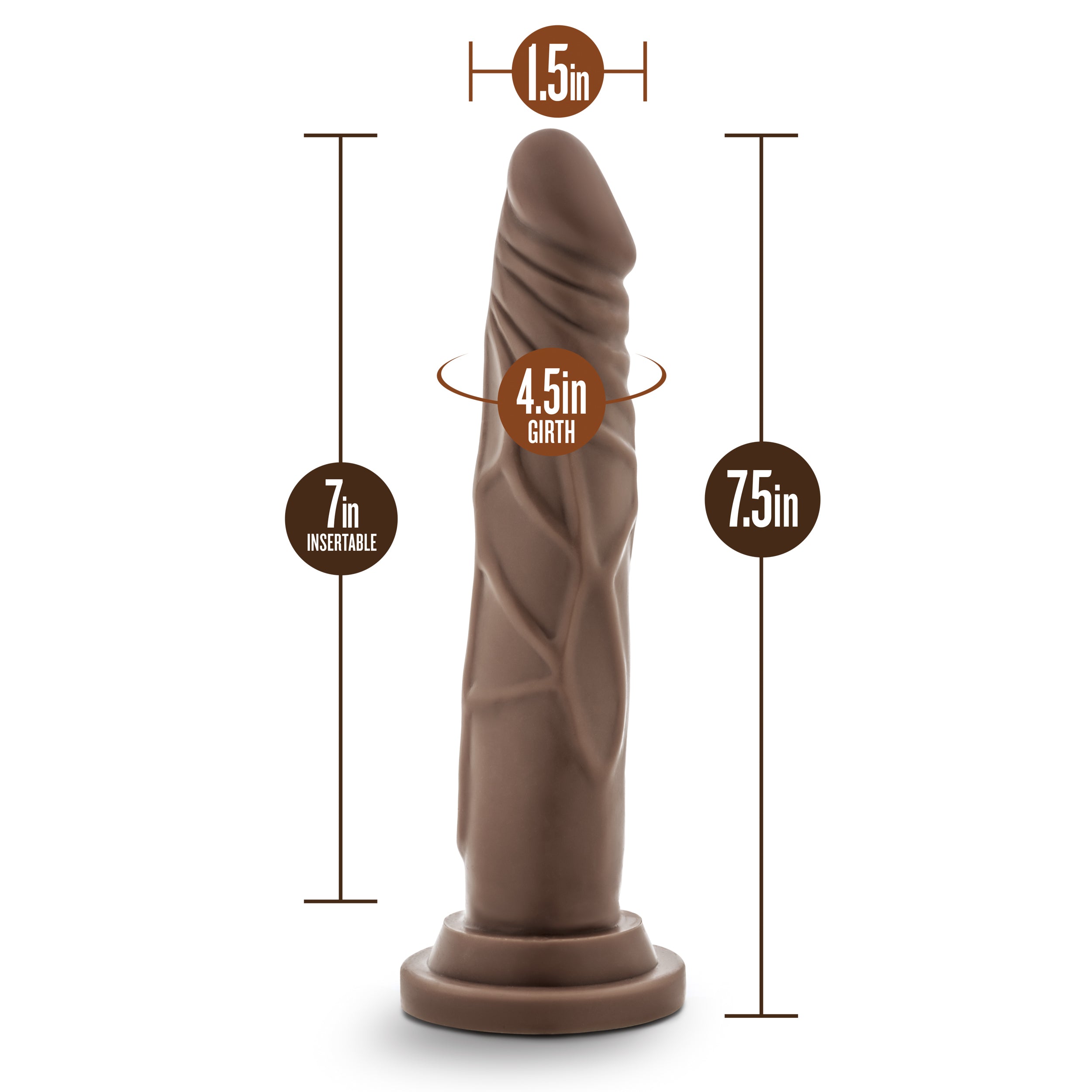 Dr Skin realistic chocolate cock with suction 17cm
