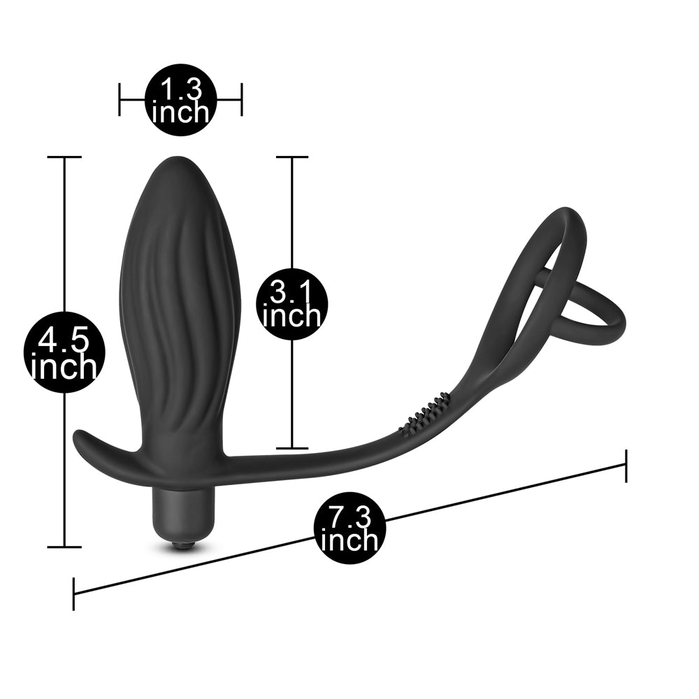 TOYBOY PINO silicone vibrating anal plug with ring