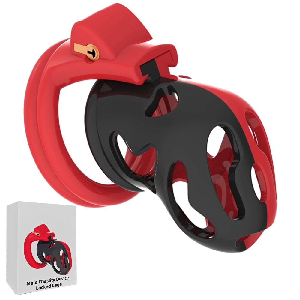 TRIFUS Black Red ABS Male Chastity penis Cage Main image