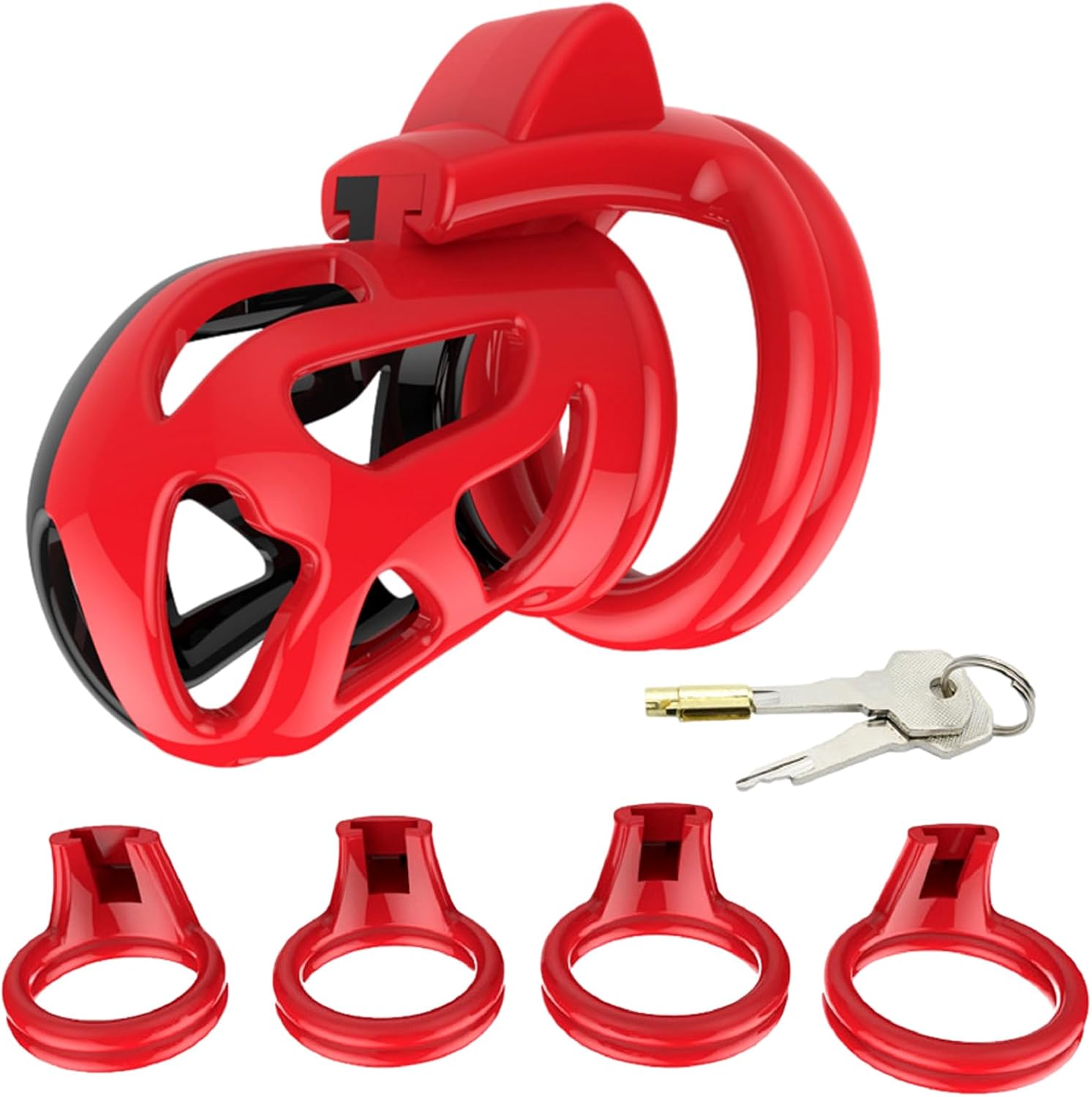 TRIFUS Black Red ABS Male Chastity penis Cage