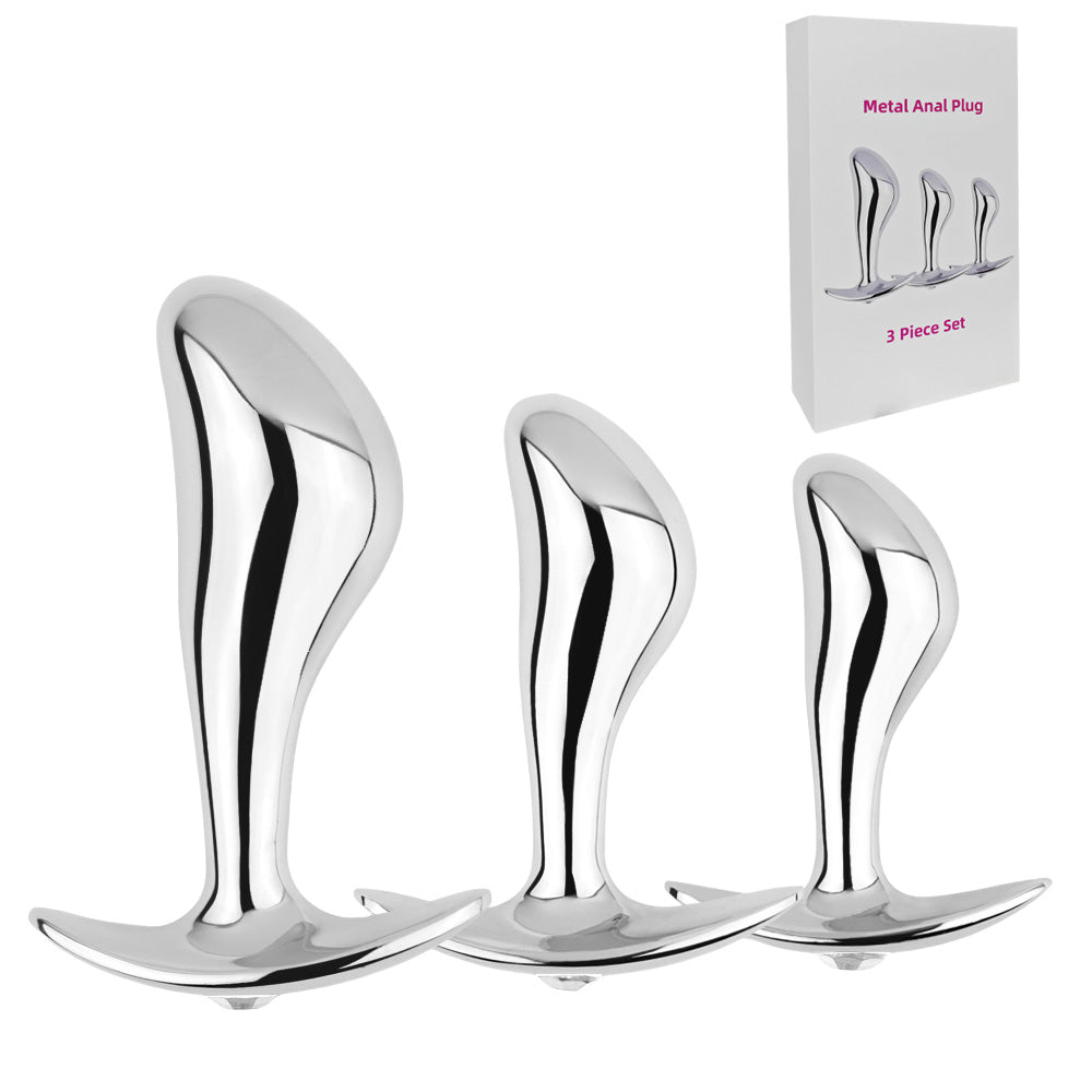 TOYBOY 3-Piece Finger Metal Anal Plug Set Κύρια εικόνα προϊόντος