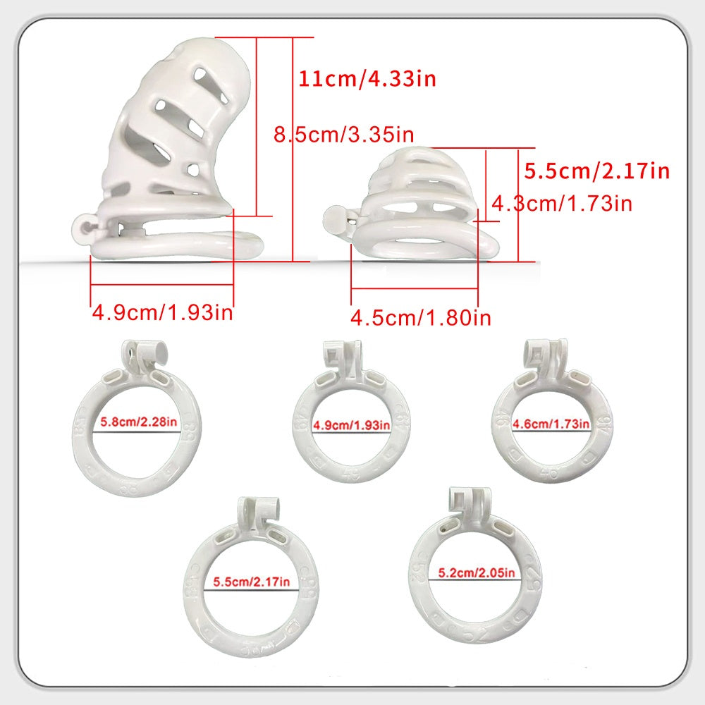 TOYBOY White Male Chastity Penis Cage Set