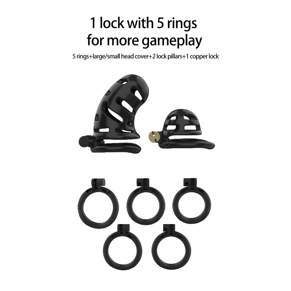 TOYBOY Black Male Chastity Penis Cage Set