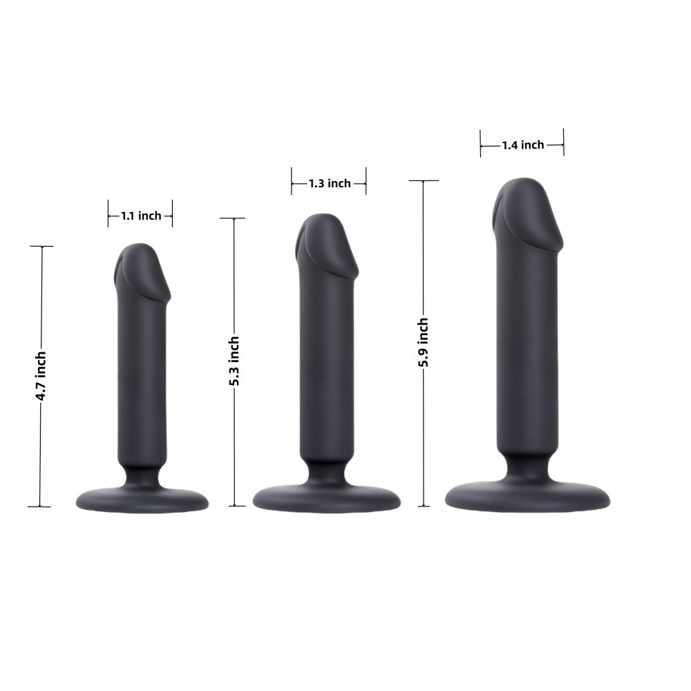 TOYBOY Black Trio silicone dildo Set