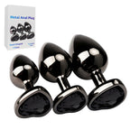TOYBOY TRIO LUVASS Anal Plug Set with Black Heart Gem Base