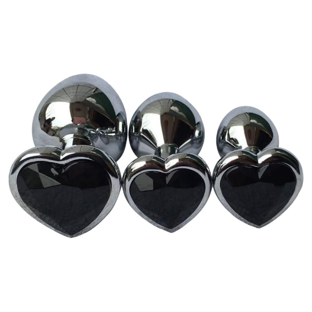TOYBOY TRIO LUVASS Anal Plug Set with Black Heart Gem Base