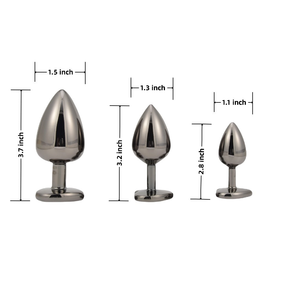 TOYBOY TRIO LUVASS Anal Plug Set with Black Heart Gem Base