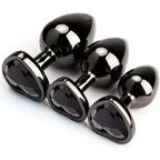 TOYBOY TRIO LUVASS Anal Plug Set with Black Heart Gem Base