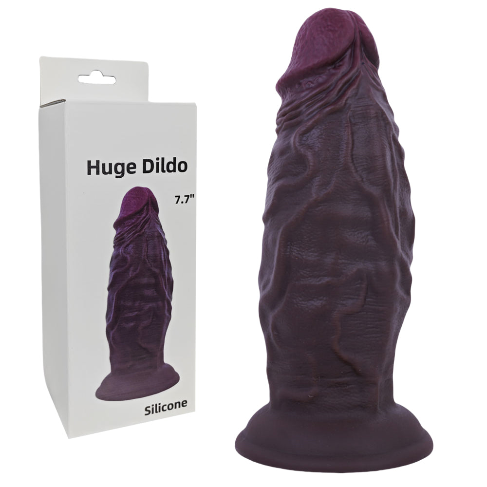 FAT BOY Black silicone dildo with suction base