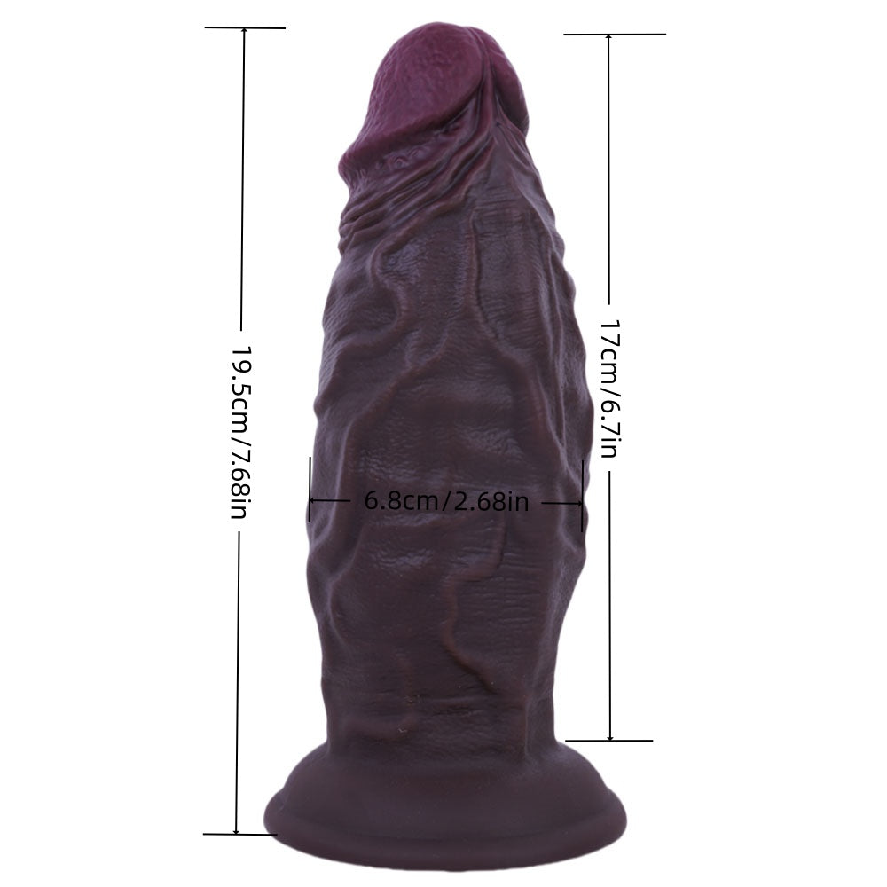 FAT BOY Black silicone dildo with suction base