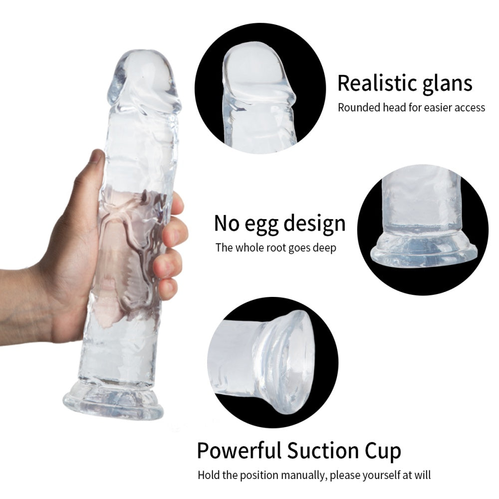 TOYBOY Clear TPE Dildo with suction cup 18 cm - image 5