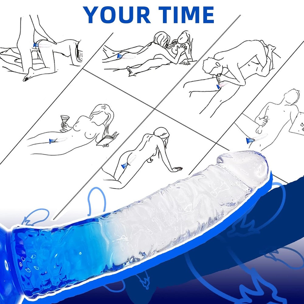 TOYBOY Clear-Blue TPE Dildo with suction cup 19 cm - image 5