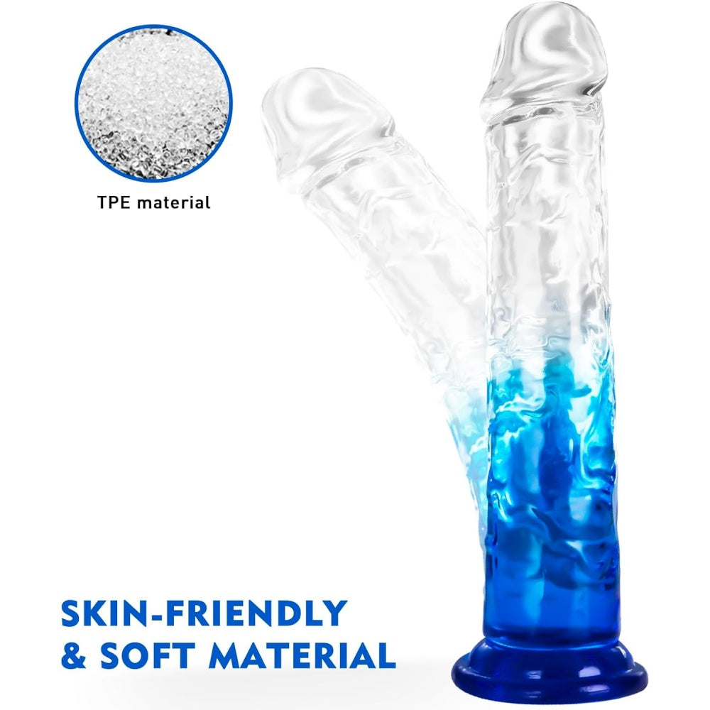 TOYBOY Clear-Blue TPE Dildo with suction cup 19 cm - image 6