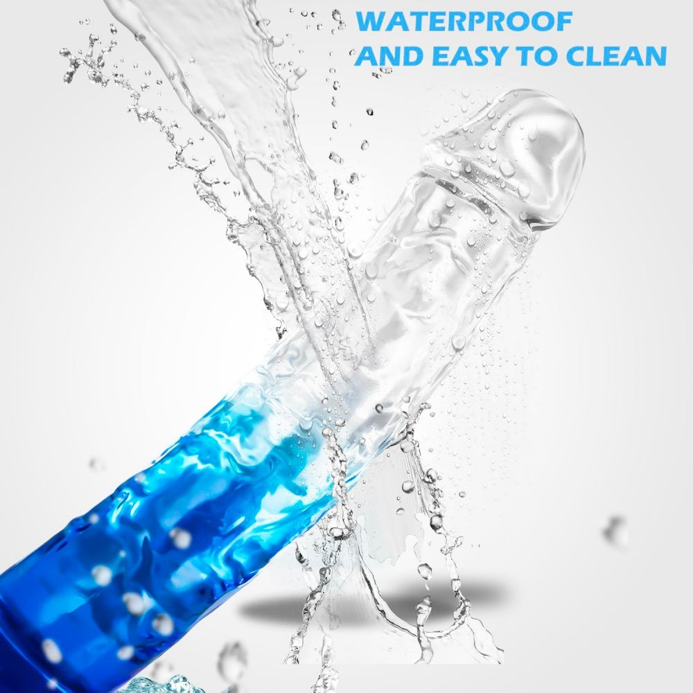 TOYBOY Clear-Blue TPE Dildo with suction cup 19 cm - image 8