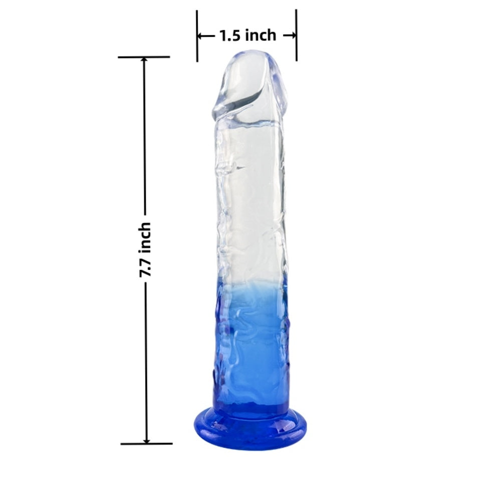 TOYBOY Clear-Blue TPE Dildo with suction cup 19 cm - image 4