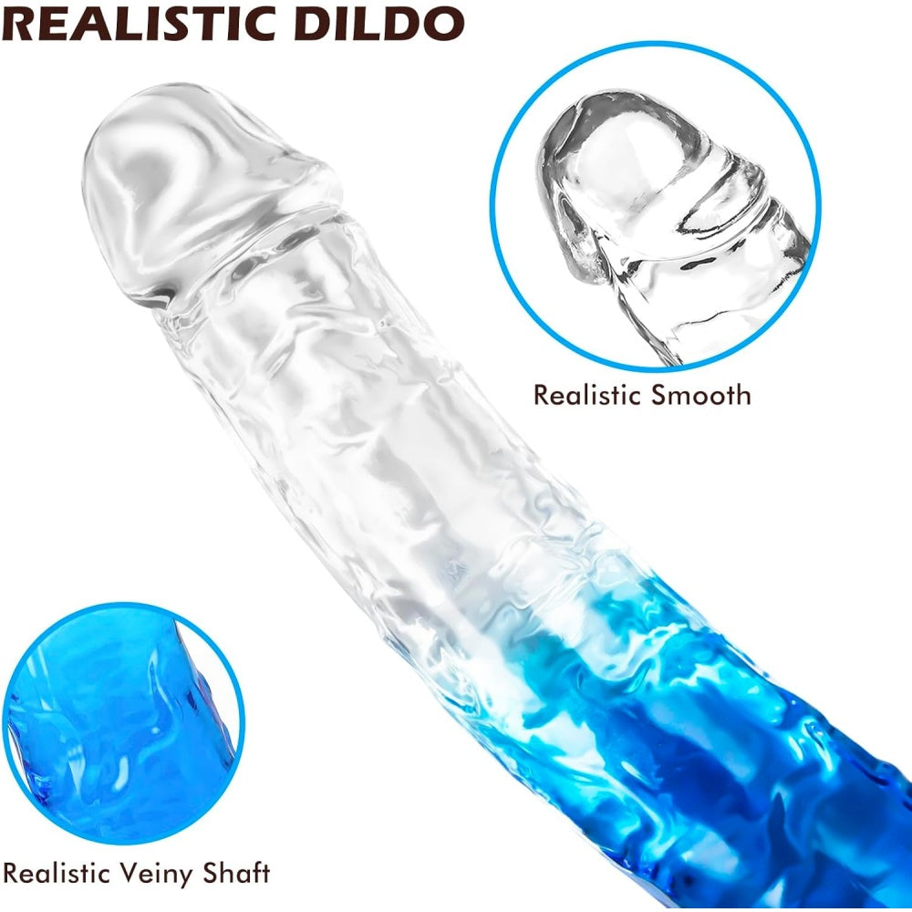 TOYBOY Clear-Blue TPE Dildo with suction cup 19 cm - image 9