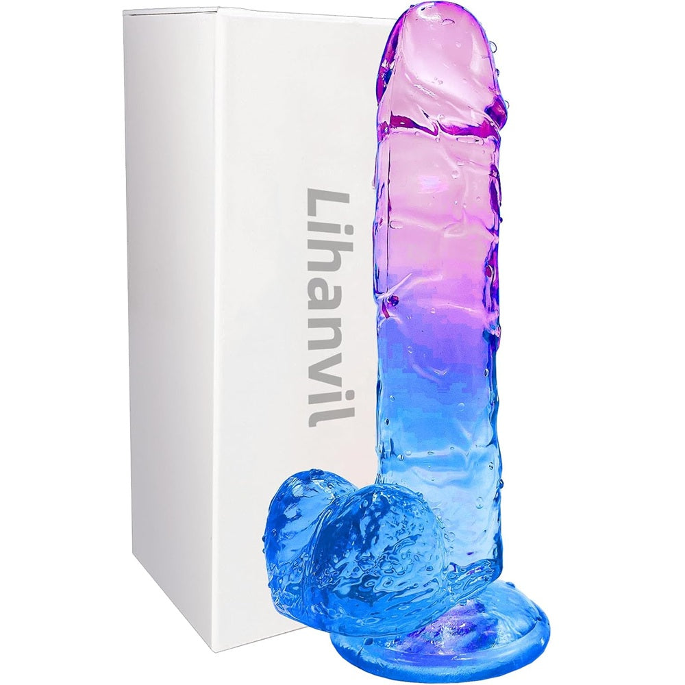 TOYBOY Realistic Cock and Balls Dildo Blue-Purple Gradient Main image