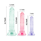 TOYBOY 3-Piece Multicolor TPE Dildo Set with suction