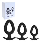 BRUNO SET 3-Piece Black Silicone Anal Plugs