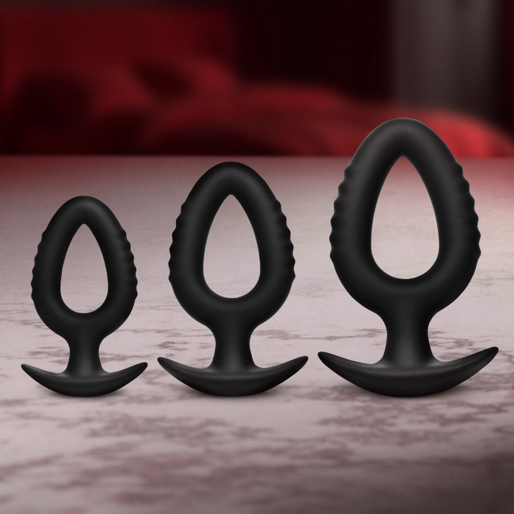 BRUNO SET 3-Piece Black Silicone Anal Plugs