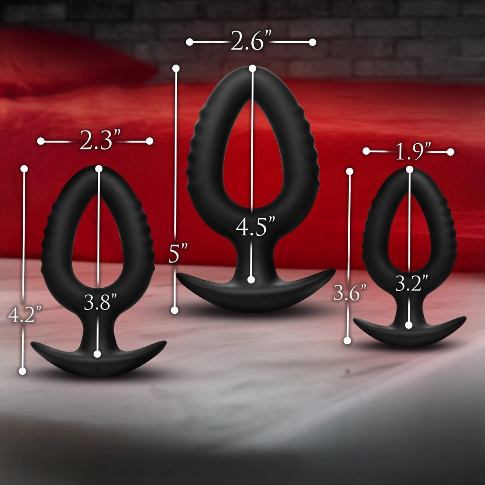BRUNO SET 3-Piece Black Silicone Anal Plugs