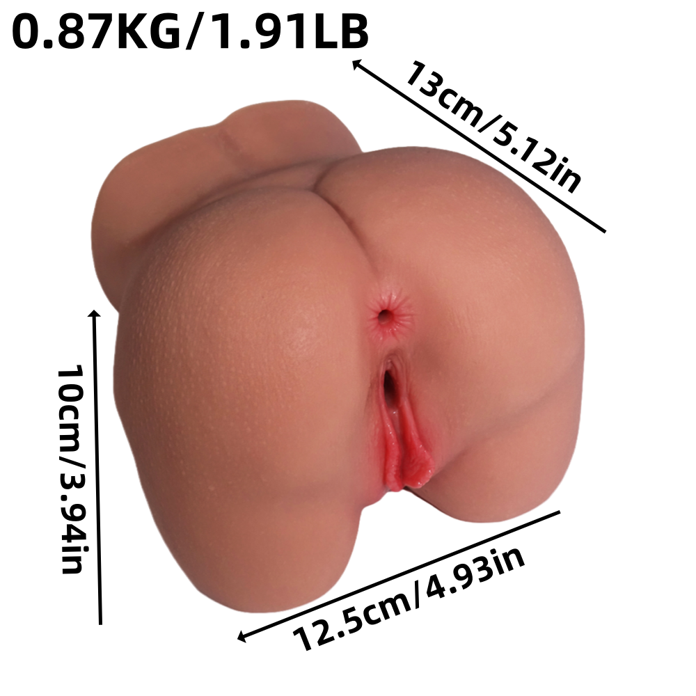 LUNA Brown vagina and anus masturbator for Men 0.9Kg